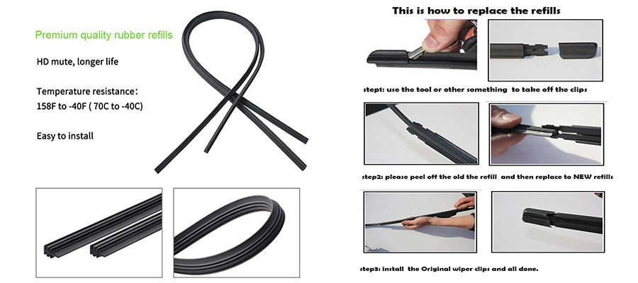 car wiper rubber refill