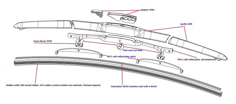 2001 honda civic wiper blade size