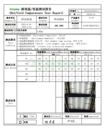 High and low temperature test